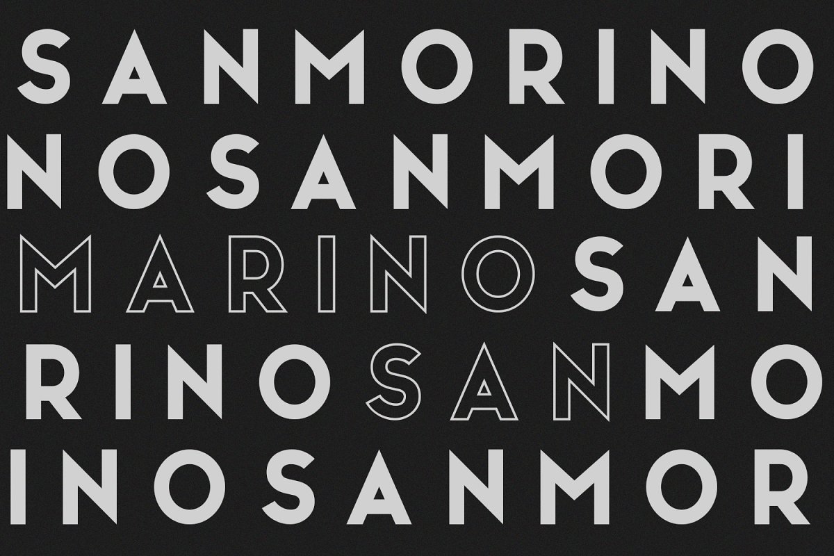 Przykład czcionki San Marino Outline Italic